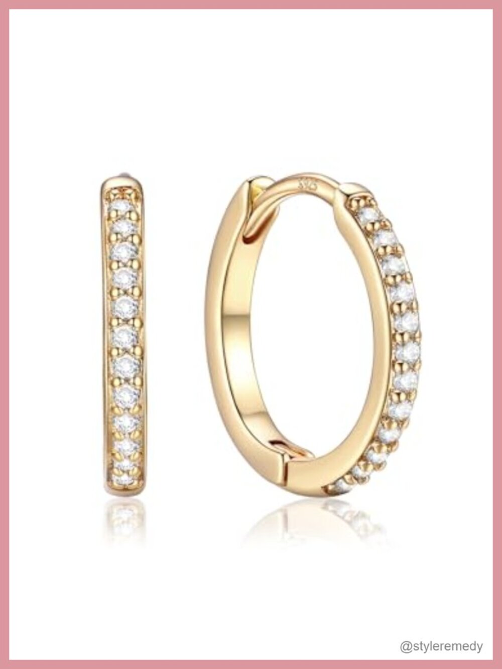 Huggie Hoop Earrings with 925 Sterling Silver Post Gold Plated Brass